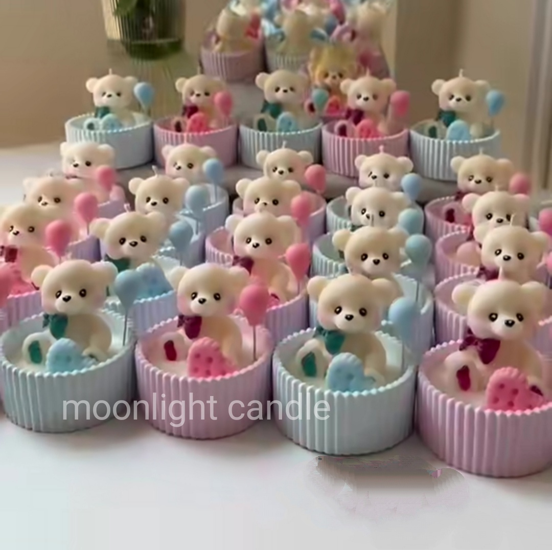 گیفت شمع شات سنگی moonlight طرح اختصاصی خرسی